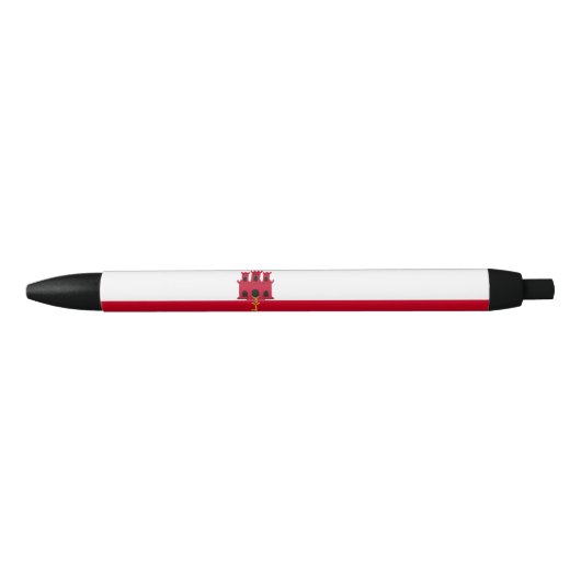 ジブラルタル国旗 黒ボールペン (正面)