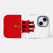 ジブラルタル国旗 iPhone 15ケース (裏面横)