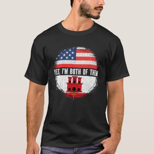 ジブラルタル州旗(アメリカ合衆国) Tシャツ (正面)