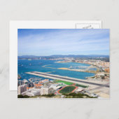 ジブラルタル市街と空港滑走路の上空 ポストカード (正面/裏面)