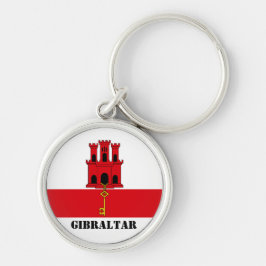 ジブラルタル文字付きジブラルタル国旗 キーホルダー