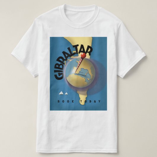 ジブラルタル旅行ポスター Tシャツ (デザイン正面)