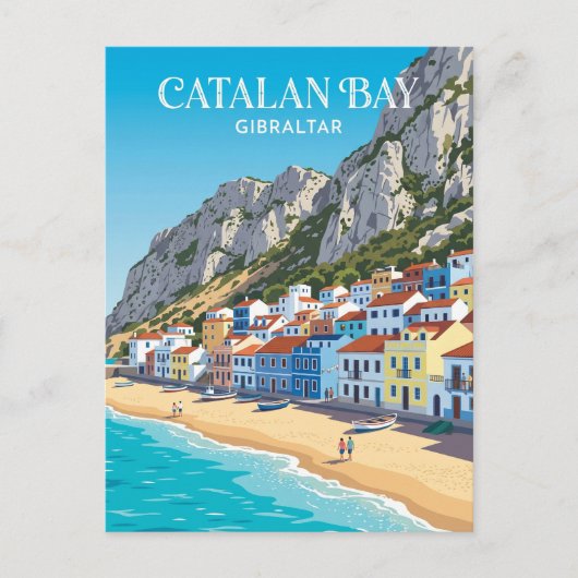 ジブラルタル カタルーニャ湾の村 ポストカード (正面)