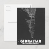 ジブラルタル ヴィンテージ地図 ポストカード (正面/裏面)