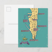 ジブラル図解入りの、写真付きのタルの旅行マップ インビテーションポストカード (正面/裏面)