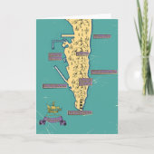 ジブラル図解入りの、写真付きのタルの旅行マップ 招待状 (正面)