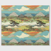 ジブリの世界 – 雲と山のラッピング紙 ラッピングペーパー (フラット)