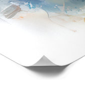 ジブリ風の幻想的な赤ちゃん象のアートプリント ポスター (角)