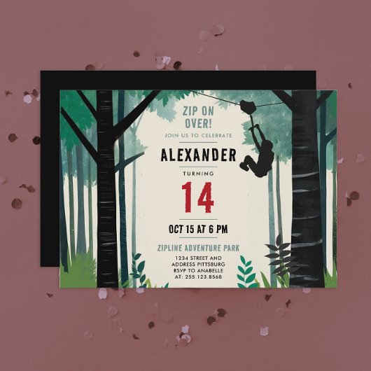 ジプクールリンアドベンチャー自然屋外アドレナリン 招待状