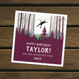 ジプクールリンフォレストバーガンディーアウトドア スタンダードカクテルナプキン