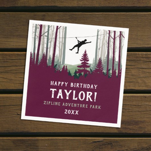 ジプクールリンフォレストバーガンディーアウトドア スタンダードカクテルナプキン