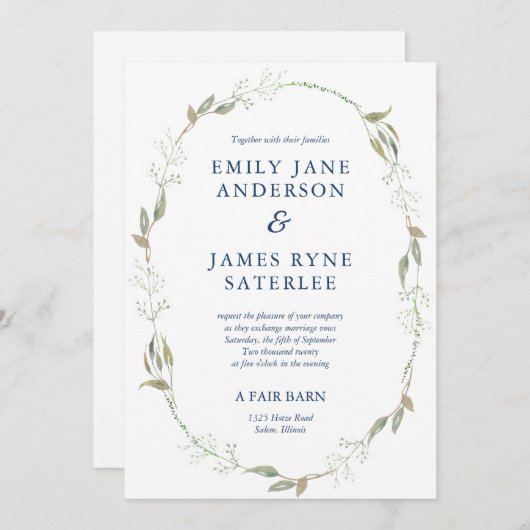 ジプショビラリース結婚式招待状 招待状 (正面/裏面)