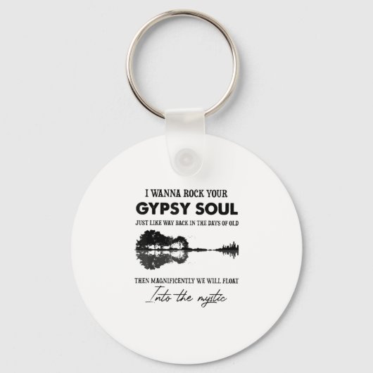ジプシーのソウルヒッピー・ギターをロックしたい キーホルダー (正面)