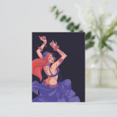 ジプシーのトライバルダンサーがシンバルで踊る ポストカード (スタンド正面)