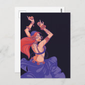 ジプシーのトライバルダンサーがシンバルで踊る ポストカード (正面/裏面)