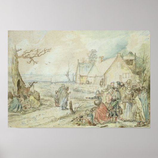 ジプシーの占い師がいる風景 ポスター (正面)