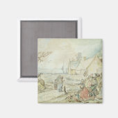 ジプシーの占い師がいる風景 マグネット (正面/裏面)