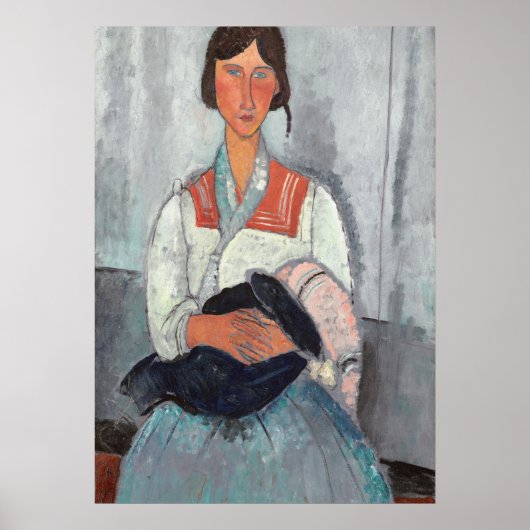 ジプシーの女とベビー, 1919 (キャンバス上の油) ポスター (正面)