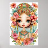 ジプシーの女の子とビーズのフレーム芸術 ポスター (正面)