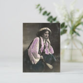 ジプシーの女の子のヴィンテージのポートレート ポストカード (スタンド正面)