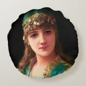 ジプシーの女ビクトリアン性ボホエレガントベリダンサー ラウンドクッション (裏面)