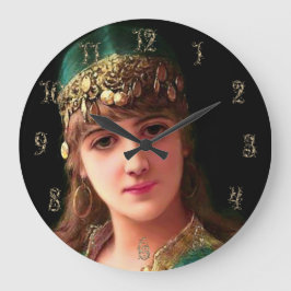 ジプシーの女性ビクトリアンのボホベリエレガントーダンサー ラージ壁時計