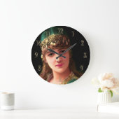 ジプシーの女性ビクトリアンのボホベリエレガントーダンサー ラージ壁時計 (ホーム)