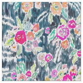 ジプシーの暗い水彩画の花柄 ファブリック (クローズアップ)