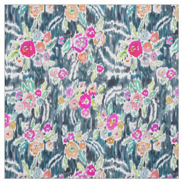 ジプシーの暗い水彩画の花柄 ファブリック