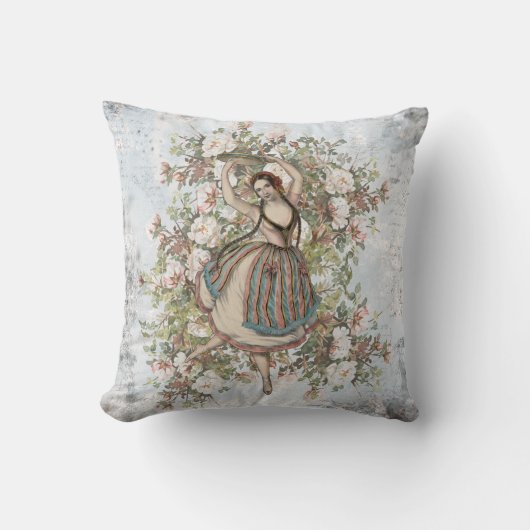 ジプシーの花柄を踊るヴィンテージは組み合わせます クッション (正面)