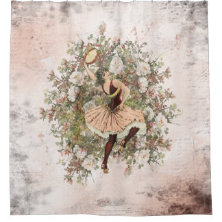 ジプシーの花柄を踊るヴィンテージは組み合わせます シャワーカーテン