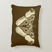 ジプシーの蛾、チョコレートブラウンとベージュ アクセントクッション (裏面(縦))