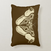 ジプシーの蛾、チョコレートブラウンとベージュ アクセントクッション (正面(垂直))