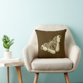 ジプシーの蛾、チョコレートブラウンとベージュ クッション (椅子)