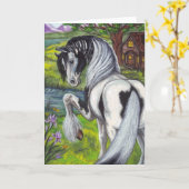 ジプシーの馬の小屋のメッセージカード カード (黄色い花)