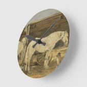 ジプシーの馬、c.1885-90 (キャンバスの油) ラウンド壁時計 (傾斜)
