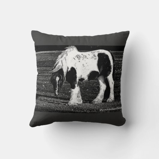 ジプシーのVannerの馬の写真の芸術の装飾用クッション クッション (裏面)
