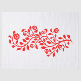 ジプシーエレガントクリスマスフローラ渦巻き白と赤 薄葉紙