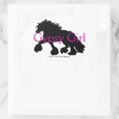 ジプシーガールステッカー 楕円形シール (バッグ)