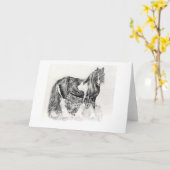 ジプシーコブホースポートレート空白のグリーティングカード カード (黄色い花)