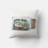 ジプシーソウルキャンプヴィンテージイラストレーション クッション (裏面)