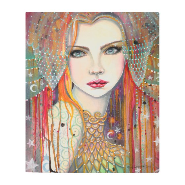 ジプシーファンタジーウーマンメタルアートプリントボヘミアン メタルプリント (正面)