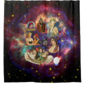 ジプシーフォーチュンテラーズサイキクスヴィンテージアート シャワーカーテン (正面)