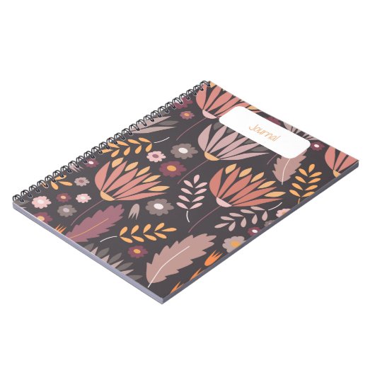 ジプシーフラワーボヘミアンノートデザイン ノートブック (左側)