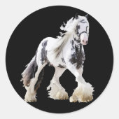 ジプシーマーレスタリオン荷車を引くホース ラウンドシール (正面)
