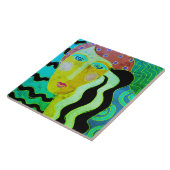 ジプシーレディ抽象芸術デジタルポートレートの女性 タイル (側面)