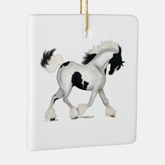 ジプシーヴァンナーパーソナライズされたクリスマスホースポニーサー セラミックオーナメント (右)