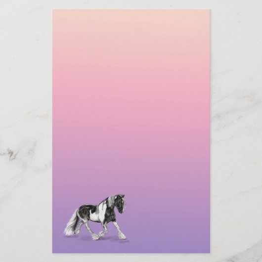 ジプシーヴァンナー絵を描ホースステーショナリー紙 便箋 (正面)