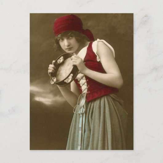 ジプシーヴィンテージの女の子 ポストカード (正面)