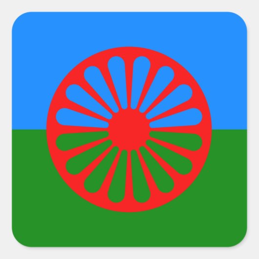 ジプシー国旗 スクエアシール (正面)